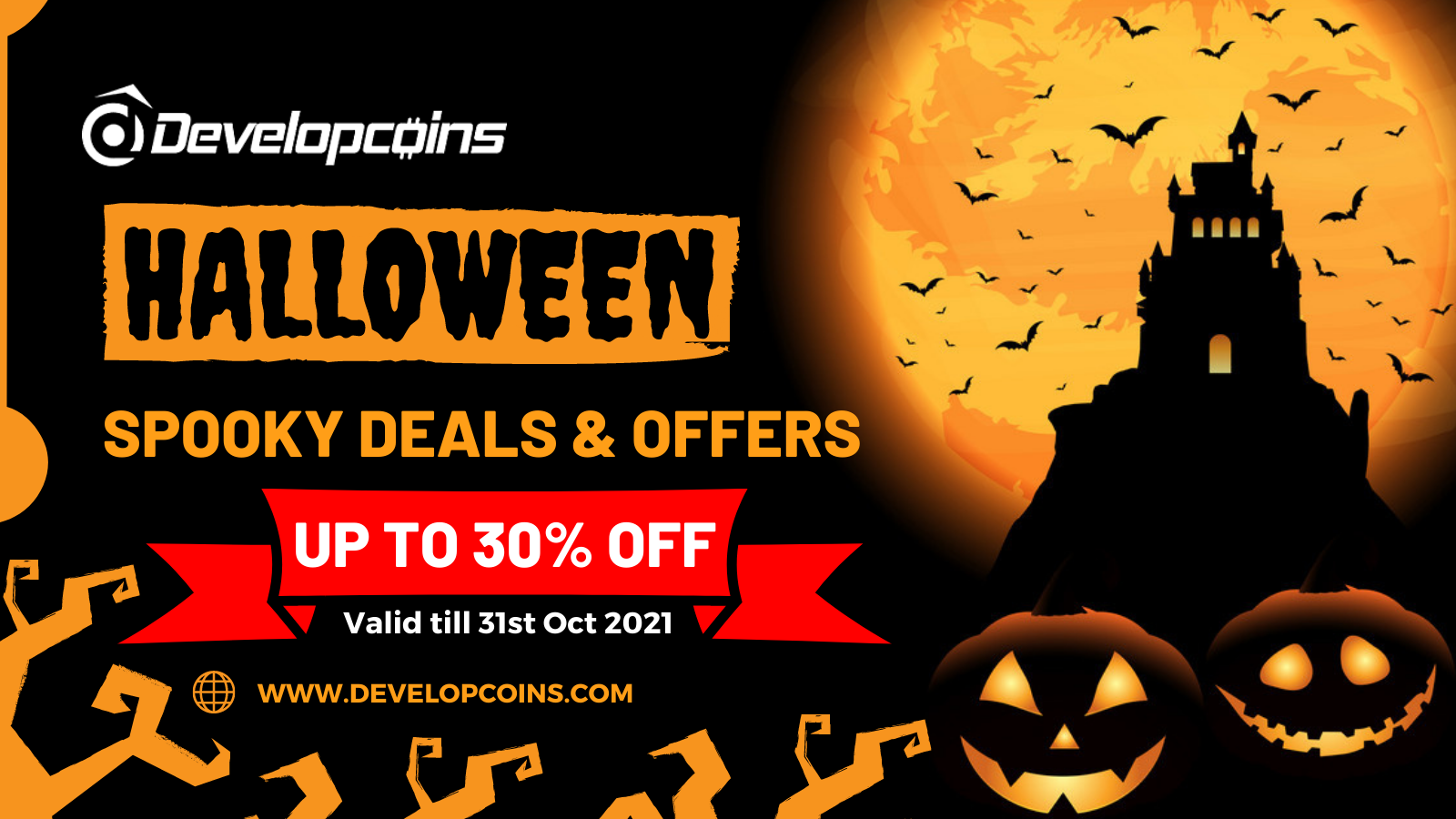 Top Halloween Deals 2021 : Up To 30% OFF On Services from Developcoins