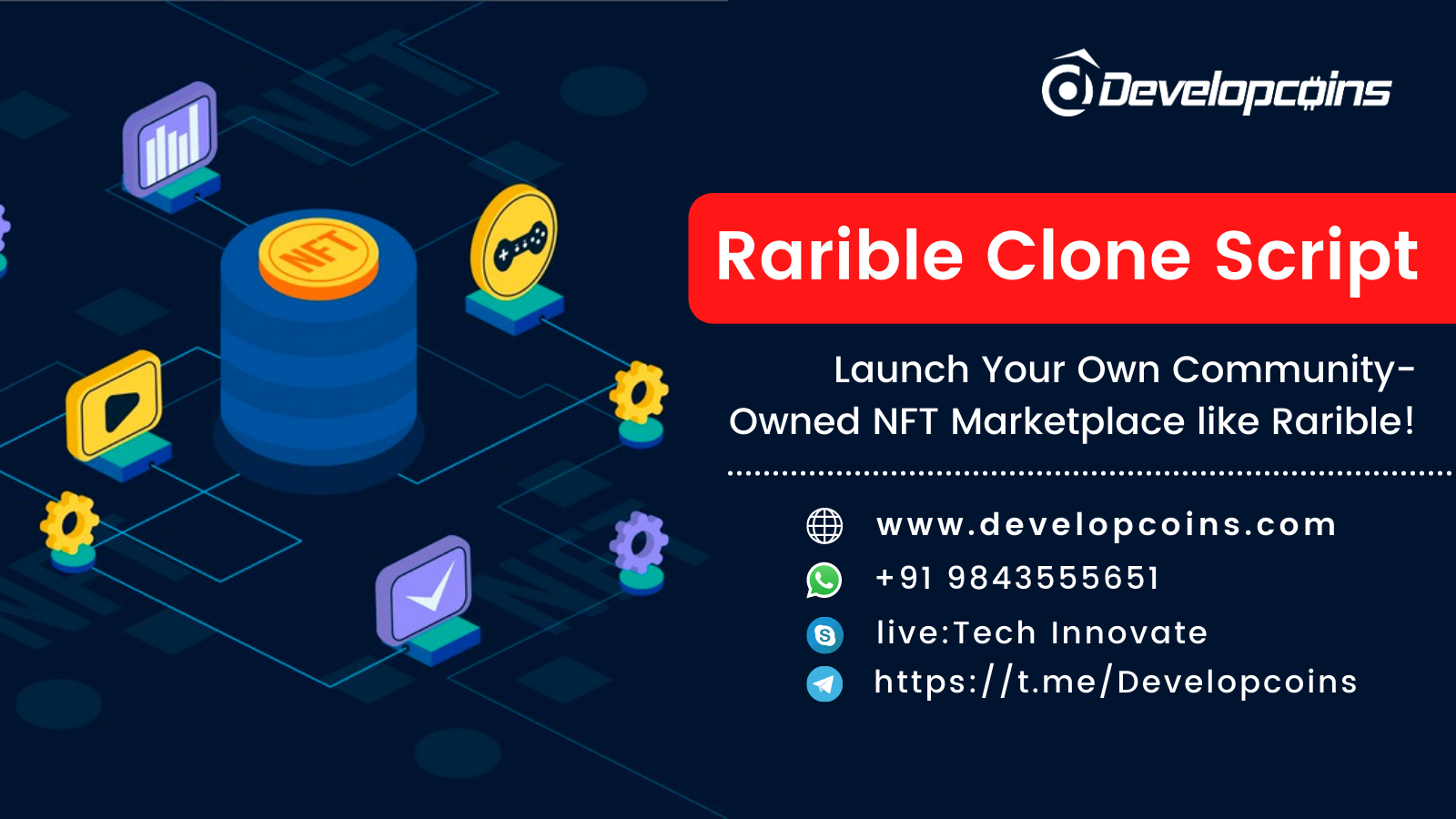 Rarible Clone Script - To Launch Your Own Community-Owned NFT Marketplace like Rarible